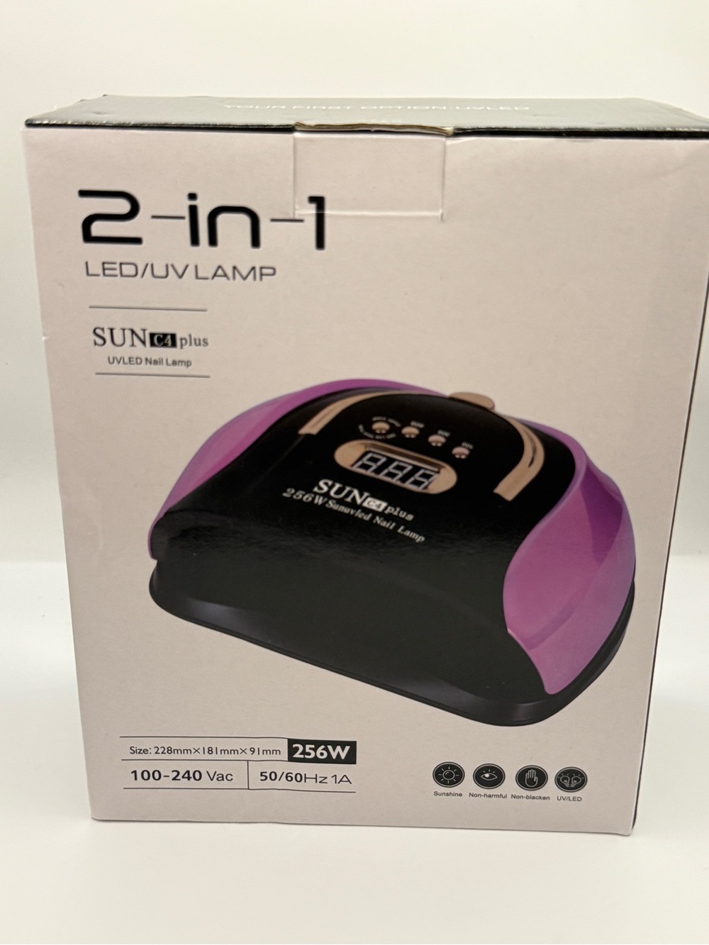 SUN C4 Plus 2-in-1 LED/UV Nail Lamp - Black & Purple - Picture 2 of 5
